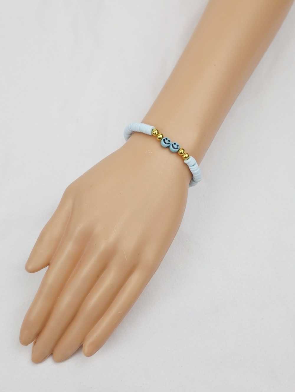 Handmade Clay Bead Smiley Bracelet